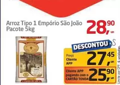 Oferta de São João - Arroz Tipo 1 Empório por R$28,9 em Tenda Atacado