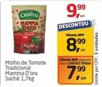 Oferta de Cepêra - Molho De Tomate Tradicional Mamma D'oro por R$9,99 em Tenda Atacado