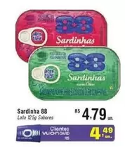 Oferta de 88 - Sardinha por R$4,79 em Fort Atacadista