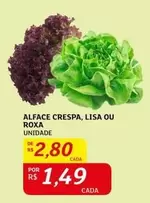 Oferta de Lisa - Alface Crespa, Lisa Ou Roxa por R$2,8 em Assaí Atacadista