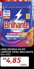 Oferta de Brilhante - Lava-Roupas Em Pó Limpeza Total Bag por R$4,85 em Assaí Atacadista