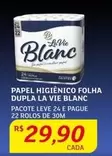 Oferta de Blanc - Papel Higiênico Folha Dupla por R$29,9 em Assaí Atacadista