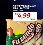 Oferta de Fazenda - Arroz Parboilizado Tipo 1 por R$4,99 em Assaí Atacadista