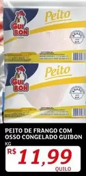 Oferta de Guibon - Peito De Frango Com Osso Congelado por R$11,99 em Assaí Atacadista