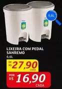 Oferta de Sanremo - Lixeira Com Pedal por R$27,9 em Assaí Atacadista