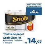 Oferta de Snob - Toalha De Papel Clássica por R$14,97 em Sam's Club