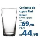 Oferta de De   - Conjunto de copos Pint Nonic por R$44,98 em Sam's Club