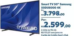 Oferta de Samsung - Smart TV 50" 50D U8000 4K por R$2599 em Sam's Club