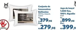 Oferta de Jacquard - Conjunto De Traveseiros por R$279,98 em Sam's Club