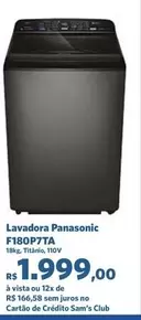 Oferta de Panasonic - Lavadora F180p7ta por R$1999 em Sam's Club