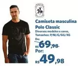 Oferta de Polo - Camiseta Masculina Classic por R$49,98 em Sam's Club