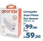 Oferta de Power - Carregador Super  Duo Geonav por R$59 em Sam's Club