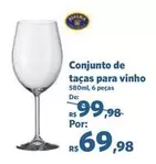 Oferta de Conjunto De Tacas Para Vinho por R$69,98 em Sam's Club