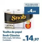 Oferta de Snob - Toalha De Papel por R$14,97 em Sam's Club