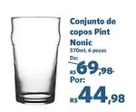 Oferta de De   - Conjunto De Copos Pint Nonic por R$44,98 em Sam's Club