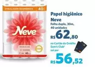 Oferta de Neve - Papel Higiênico por R$62,8 em Sam's Club