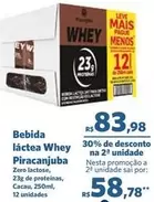 Oferta de Piracanjuba - Bebida Lactea Whey por R$83,98 em Sam's Club