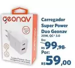 Oferta de Super - Carregador  Power Duo Geonav por R$59 em Sam's Club