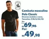 Oferta de Polo - Camiseta Masculina Classic por R$49,98 em Sam's Club