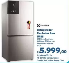 Oferta de Electrolux - Refrigerador Inox Im8s por R$5999 em Sam's Club