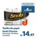 Oferta de Snob - Toalha De Papel Clássica por R$14,97 em Sam's Club