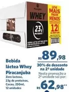 Oferta de Piracanjuba - Bebida Lactea Whey por R$89,98 em Sam's Club