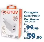 Oferta de Power - Carregador Super  Duo Geonav por R$59 em Sam's Club