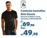 Oferta de Polo - Camiseta Masculina Classic por R$49,98 em Sam's Club