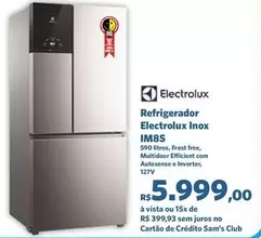 Oferta de Electrolux - Refrigerador Inox IMP8S por R$5999 em Sam's Club