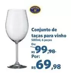 Oferta de Conjunto De Tacas Para Vinho por R$69,98 em Sam's Club