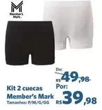 Oferta de Kit 2 Cuecas por R$39,98 em Sam's Club