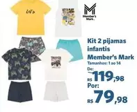 Oferta de Kit 2 Pijamas Infantis por R$79,98 em Sam's Club