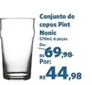 Oferta de De   - Conjunto De Copos Pint Nonic por R$44,98 em Sam's Club