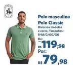 Oferta de Polo - Polo Masculina Classic por R$79,98 em Sam's Club