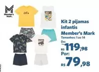 Oferta de Kit 2 Pijamas Infantis por R$79,98 em Sam's Club