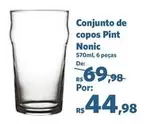 Oferta de De   - Conjunto De Copos Pint Nonic por R$44,98 em Sam's Club