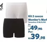 Oferta de Member's Mark - Kit 2 Cuecas por R$39,98 em Sam's Club