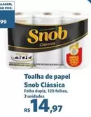 Oferta de Snob - Toalha De Papel  Clássica por R$14,97 em Sam's Club