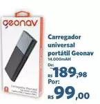 Oferta de Universal - Carregador  Portatil Geonav por R$99 em Sam's Club