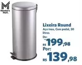 Oferta de Inox - Lixeira Round por R$139,98 em Sam's Club