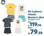 Oferta de Kit 2 Pijamas Infantis por R$79,98 em Sam's Club