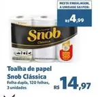 Oferta de Snob - Toalha De Papel Clàssica por R$14,97 em Sam's Club