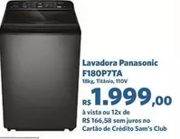 Oferta de Panasonic - Lavadora F180p7ta por R$1999 em Sam's Club