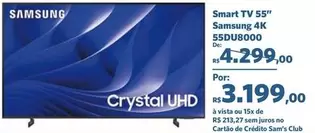 Oferta de Samsung - Smart Tv 55" 4k 55du8000 por R$3199 em Sam's Club