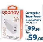 Oferta de Super - Carregador  Power Duo por R$59 em Sam's Club