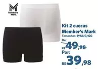 Oferta de Kit 2 Cuecas por R$39,98 em Sam's Club