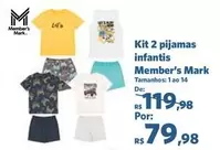 Oferta de Member's Mark - Kit 2 Pijamas Infantis por R$79,98 em Sam's Club