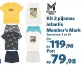 Oferta de Kit 2 Pijamas Infantis por R$79,98 em Sam's Club