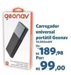 Oferta de Carregador Universal Portatil Geonav por R$99 em Sam's Club