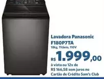 Oferta de Panasonic - Lavadora F180p7ta por R$1999 em Sam's Club